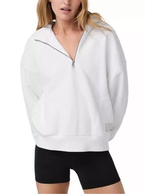 Vuori White Half-Zip Pullover Hoodie